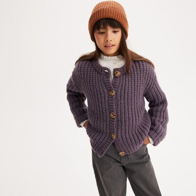 LA REDOUTE COLLECTIONS Cardigan girocollo, bottoni, in grossa maglia LA REDOUTE COLLECTIONS Cardigan girocollo, bottoni, in grossa maglia