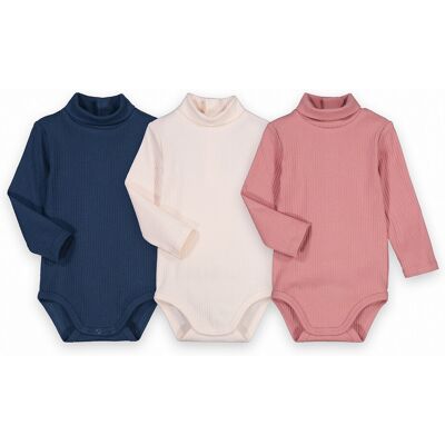 LA REDOUTE COLLECTIONS Confezione da 3 body collo dolcevita a maniche lunghe LA REDOUTE COLLECTIONS Confezione da 3 body collo dolcevita a maniche lunghe