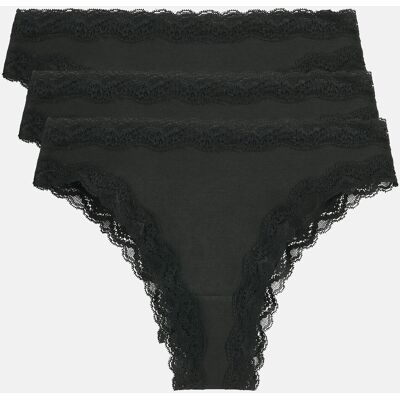 LA REDOUTE COLLECTIONS Confezione da 3 tanga in cotone e pizzo LA REDOUTE COLLECTIONS Confezione da 3 tanga in cotone e pizzo
