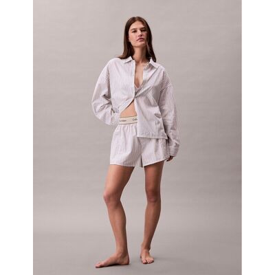 Calvin Camicia da pigiama con colletto abbottonato in popeline di cotone Calvin Camicia da pigiama con colletto abbottonato in popeline di cotone