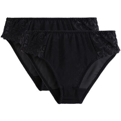 ANNE WEYBURN Confezione da 2 slip in tulle tinta unita e tulle ricamato Lyssa ANNE WEYBURN Confezione da 2 slip in tulle tinta unita e tulle ricamato Lyssa
