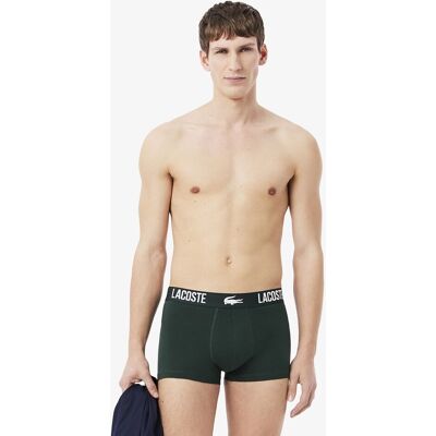 LACOSTE Confezione da 3 boxer in cotone elasticizzato con elastico del marchio in vita LACOSTE Confezione da 3 boxer in cotone elasticizzato con elastico del marchio in vita