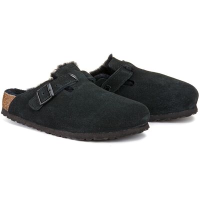 BIRKENSTOCK Sabot imbottiti in pelle scamosciata Boston Sherling BIRKENSTOCK Sabot imbottiti in pelle scamosciata Boston Sherling