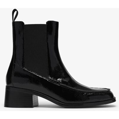 CLARKS Stivaletti Chelsea in vernice, tacco basso, MOSELEY UP CLARKS Stivaletti Chelsea in vernice, tacco basso, MOSELEY UP