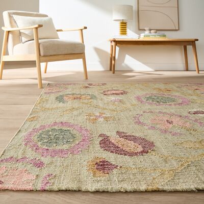 LA REDOUTE INTERIEURS Tappeto con motivo floreale, intrecciato a mano, 80% juta, IZILD LA REDOUTE INTERIEURS Tappeto con motivo floreale, intrecciato a mano, 80% juta, IZILD