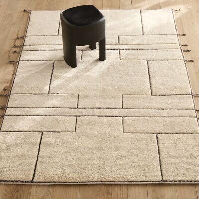 AM.PM - Stauro - 93% Lana - Avorio/Grigio - Rug AM.PM - Stauro - 93% Lana - Avorio/Grigio - Rug