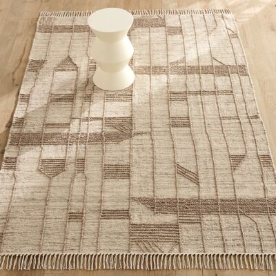Tappeto beige in lana e cotone AM.PM - Tinto a mano Tappeto beige in lana e cotone AM.PM - Tinto a mano