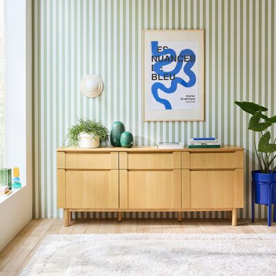 LA REDOUTE INTERIEURS Credenza impiallacciata in rovere, 3 ante, 3 cassetti, Bellita LA REDOUTE INTERIEURS Credenza impiallacciata in rovere, 3 ante, 3 cassetti, Bellita