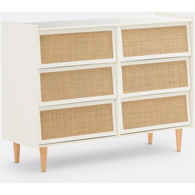 La Redoute Interieurs Cassetti Taga in Legno Bianco e Rattan La Redoute Interieurs Cassetti Taga in Legno Bianco e Rattan
