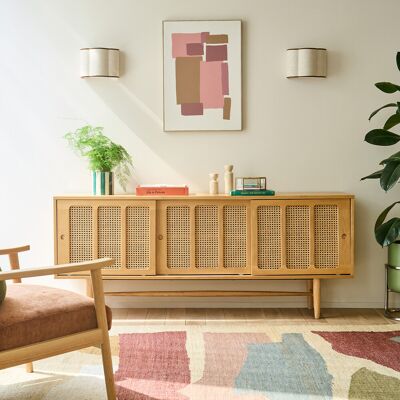 LA REDOUTE INTERIEURS Credenza bassa, 3 ante, impiallacciata in rovere. ESMEE LA REDOUTE INTERIEURS Credenza bassa, 3 ante, impiallacciata in rovere. ESMEE
