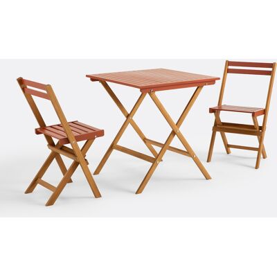 LA REDOUTE INTERIEURS Set da giardino pieghevole, in acacia, 2 posti, tavolo quadrato e 2 sedie, DUDENA LA REDOUTE INTERIEURS Set da giardino pieghevole, in acacia, 2 posti, tavolo quadrato e 2 sedie, DUDENA