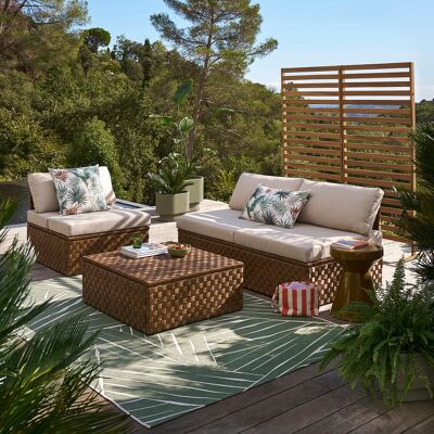 LA REDOUTE INTERIEURS Divano da giardino, in resina intrecciata, 2 posti, ALZÉNA LA REDOUTE INTERIEURS Divano da giardino, in resina intrecciata, 2 posti, ALZÉNA