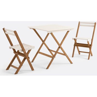 LA REDOUTE INTERIEURS Set da giardino pieghevole, in acacia, 2 posti, tavolo quadrato e 2 sedie, DUDENA LA REDOUTE INTERIEURS Set da giardino pieghevole, in acacia, 2 posti, tavolo quadrato e 2 sedie, DUDENA