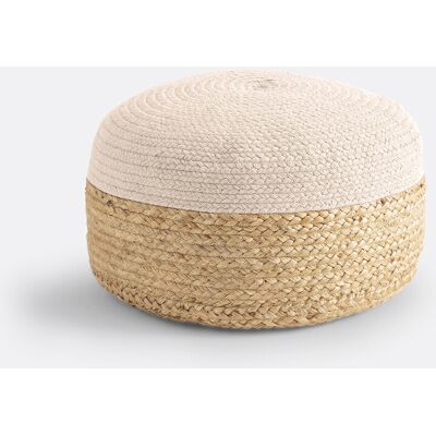 La Redoute Interieurs Pouf Popayan - Stile asiatico, Juta, Cotone, 50cm La Redoute Interieurs Pouf Popayan - Stile asiatico, Juta, Cotone, 50cm