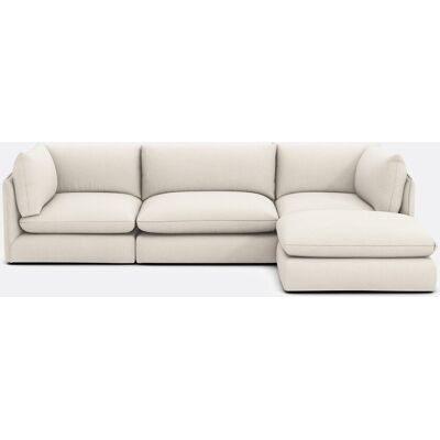 LA REDOUTE INTERIEURS Divano componibile 3 posti con pouf, in poliestere, MALO LA REDOUTE INTERIEURS Divano componibile 3 posti con pouf, in poliestere, MALO