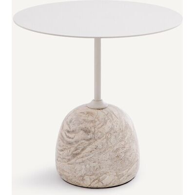 Tavolino in marmo e metallo AM.PM - Beige Ø45cm Tavolino in marmo e metallo AM.PM - Beige Ø45cm