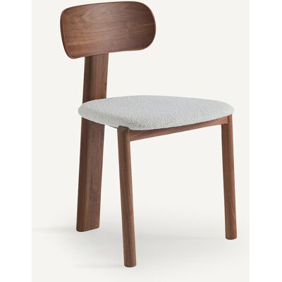 AM.PM Sedia a 3 gambe in tessuto bouclé e noce, MARAIS, design di Emmanuel Gallina AM.PM Sedia a 3 gambe in tessuto bouclé e noce, MARAIS, design di Emmanuel Gallina