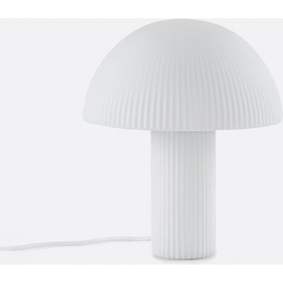 LA REDOUTE INTERIEURS Lampada a fungo, vetro opalino striato H29cm Loulou LA REDOUTE INTERIEURS Lampada a fungo, vetro opalino striato H29cm Loulou