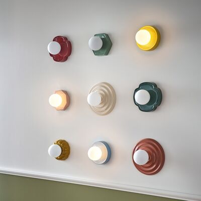 LA REDOUTE INTERIEURS Applique o plafoniera, sfaccettata, in ceramica e vetro opalino, HOLI LA REDOUTE INTERIEURS Applique o plafoniera, sfaccettata, in ceramica e vetro opalino, HOLI