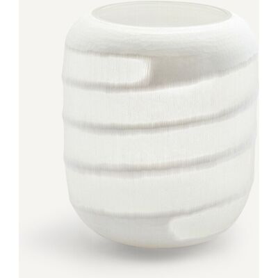 Vaso in vetro satinato bianco Topina - Decorazione moderna artigianale Vaso in vetro satinato bianco Topina - Decorazione moderna artigianale