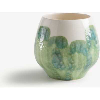 AM.PM Vaso in terracotta smaltata dipinto a mano, WINGA AM.PM Vaso in terracotta smaltata dipinto a mano, WINGA