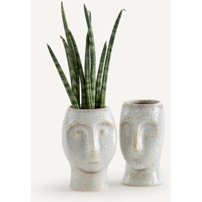 AM.PM Confezione da 2 porta-vaso in grès H10cm, Binome AM.PM Confezione da 2 porta-vaso in grès H10cm, Binome