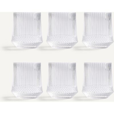 AM.PM Set di 6 bicchieri da acqua, vetro cesellato, ALUR AM.PM Set di 6 bicchieri da acqua, vetro cesellato, ALUR