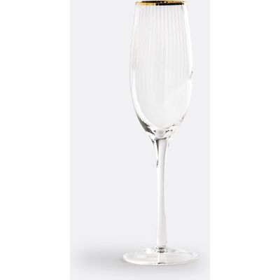 Redoute Interieurs Set di 4 bicchieri di champagne - Righe, Oro, 400ml Redoute Interieurs Set di 4 bicchieri di champagne - Righe, Oro, 400ml