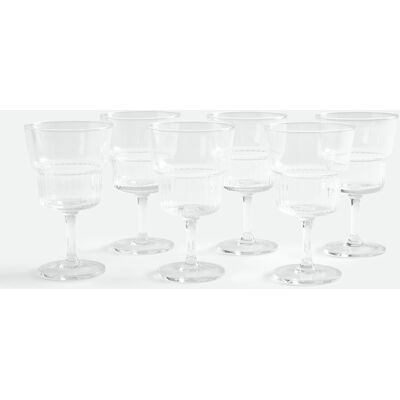 LA REDOUTE INTERIEURS Set di 6 bicchieri da vino striati, RIGATO LA REDOUTE INTERIEURS Set di 6 bicchieri da vino striati, RIGATO