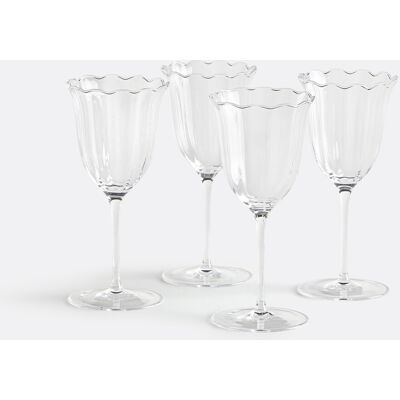 LA REDOUTE INTERIEURS Set di 4 calici a stelo, forma a corolla, LYSSA LA REDOUTE INTERIEURS Set di 4 calici a stelo, forma a corolla, LYSSA