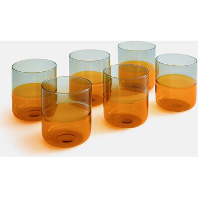 LA REDOUTE INTERIEURS Set di 6 bicchieri da acqua bicolore, vetro borosilicato, BIANKA LA REDOUTE INTERIEURS Set di 6 bicchieri da acqua bicolore, vetro borosilicato, BIANKA