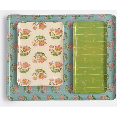 LA REDOUTE INTERIEURS Set di 3 vassoi con stampa a fiori, INA LA REDOUTE INTERIEURS Set di 3 vassoi con stampa a fiori, INA