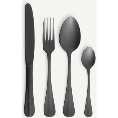 AM.PM Servizio di posate 16 pezzi in acciaio inox spazzolato nero, Nivi AM.PM Servizio di posate 16 pezzi in acciaio inox spazzolato nero, Nivi