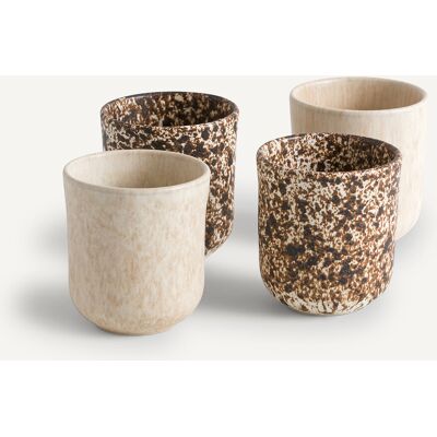 Am.pm Set di 4 Tazze Rusty - Gres Opaco Fatto a Mano Portogallo Am.pm Set di 4 Tazze Rusty - Gres Opaco Fatto a Mano Portogallo