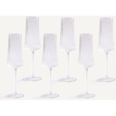 AM.PM Set di 6 flûte da champagne, vetro cesellato, ALUR AM.PM Set di 6 flûte da champagne, vetro cesellato, ALUR