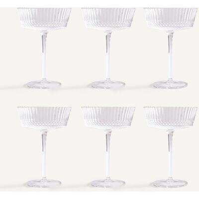 AM.PM Set di 6 bicchieri da champagne, vetro cesellato, ALUR AM.PM Set di 6 bicchieri da champagne, vetro cesellato, ALUR