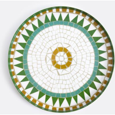 LA REDOUTE INTERIEURS Vassoio rotondo in metallo e acciaio con motivo a mosaico, Keito LA REDOUTE INTERIEURS Vassoio rotondo in metallo e acciaio con motivo a mosaico, Keito