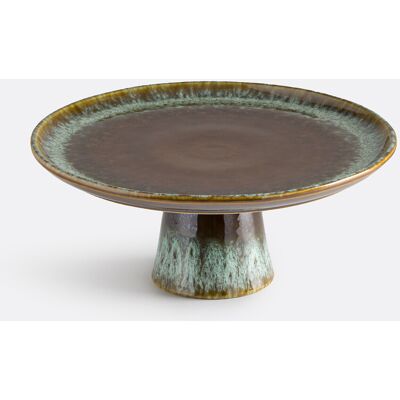 LA REDOUTE INTERIEURS Alzata per torte in gres smaltato reattivo, diametro 22,5 cm, Elissa LA REDOUTE INTERIEURS Alzata per torte in gres smaltato reattivo, diametro 22,5 cm, Elissa