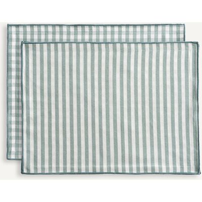 LA REDOUTE INTERIEURS Confezione da 2 tovagliette, 30% cotone riciclato, tinto in filo, SOIZIC LA REDOUTE INTERIEURS Confezione da 2 tovagliette, 30% cotone riciclato, tinto in filo, SOIZIC