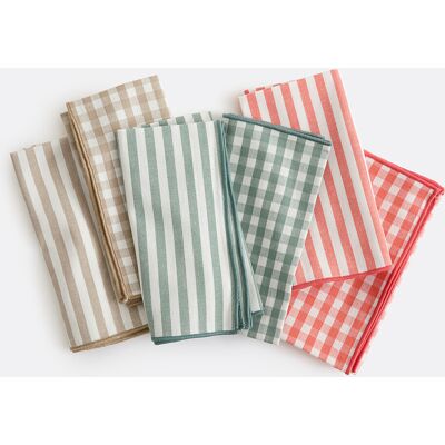 LA REDOUTE INTERIEURS Confezione da 4 tovaglioli, 30% cotone riciclato, tessuto tinto in filo, SOIZIC LA REDOUTE INTERIEURS Confezione da 4 tovaglioli, 30% cotone riciclato, tessuto tinto in filo, SOIZIC