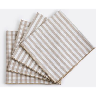 LA REDOUTE INTERIEURS Confezione da 4 tovaglioli, 30% cotone riciclato, tessuto tinto in filo, SOIZIC LA REDOUTE INTERIEURS Confezione da 4 tovaglioli, 30% cotone riciclato, tessuto tinto in filo, SOIZIC