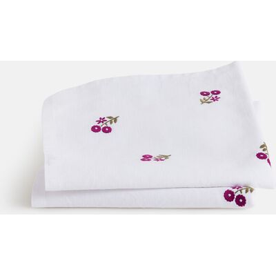 LA REDOUTE INTERIEURS Set di 2 tovaglioli ricamati in cotone e lino, ROSETTA LA REDOUTE INTERIEURS Set di 2 tovaglioli ricamati in cotone e lino, ROSETTA
