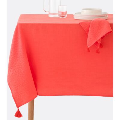 La Redoute Intérieurs Kumla 150 x 250 cm Mussolina di cotone Rosso Tovaglia La Redoute Intérieurs Kumla 150 x 250 cm Mussolina di cotone Rosso Tovaglia