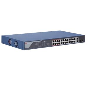 HIKVISION Switch DS-3E0326P-E(B). Pro Series 24 porte Poe unmanaged +2 uplink Gbps +2 SFP Gbps