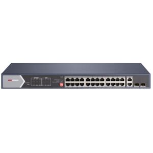 HIKVISION Switch DS-3E0528HP-E.Pro Series 28 porte unmanaged 24Gbps PoE 370W+2 uplink Gbps+2 SFP Gb