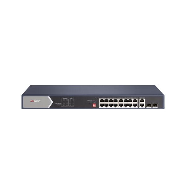 hikvision switch ds-3e0520hp-e.pro series 20 porte unmanaged 16gbps poe 220w+2 uplink gbps+2 sfp gbp