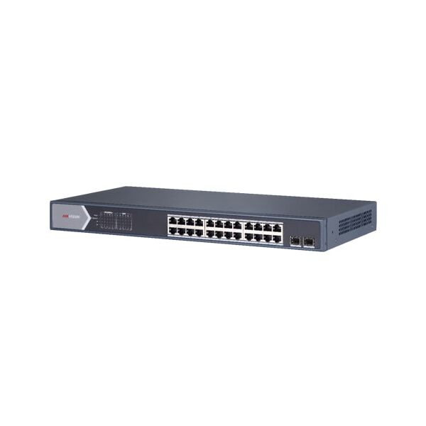 hikvision switch ds-3e0526p-e/m.value series 26 porte unmanaged 24 gbps poe+2 sfp gbps 225w