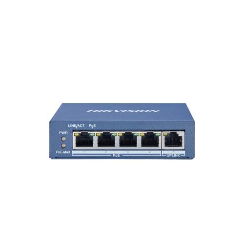 HIKVISION Switch DS-3E0505P-E. Pro Series 5 porte unmanaged 4 Gbps PoE 60W+ 1 uplink Gbps