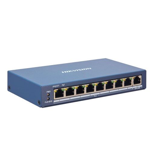 HIKVISION Switch DS-3E0109P-EI.Pro Series 9 porte unmanaged 8 Mbps PoE 110W + 1 uplink Gbps