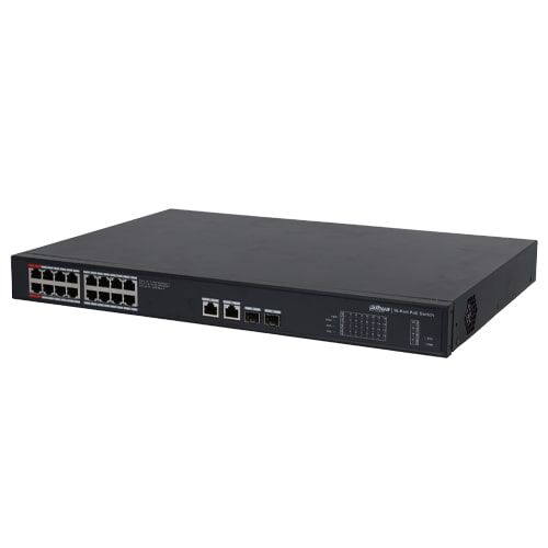 DAHUA PFS3220-16GT-240.Switch Layer 2 unmanaged POE 16 porte Gigabit+2Gbps+2SFP